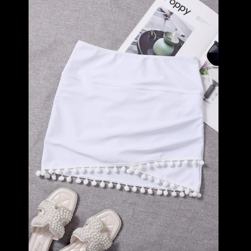 Pom Pom Trim Skort